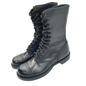 Corcoran 1500 Black Leather Jump Boots Mens 7 D Cap Toe Military Combat USA Made